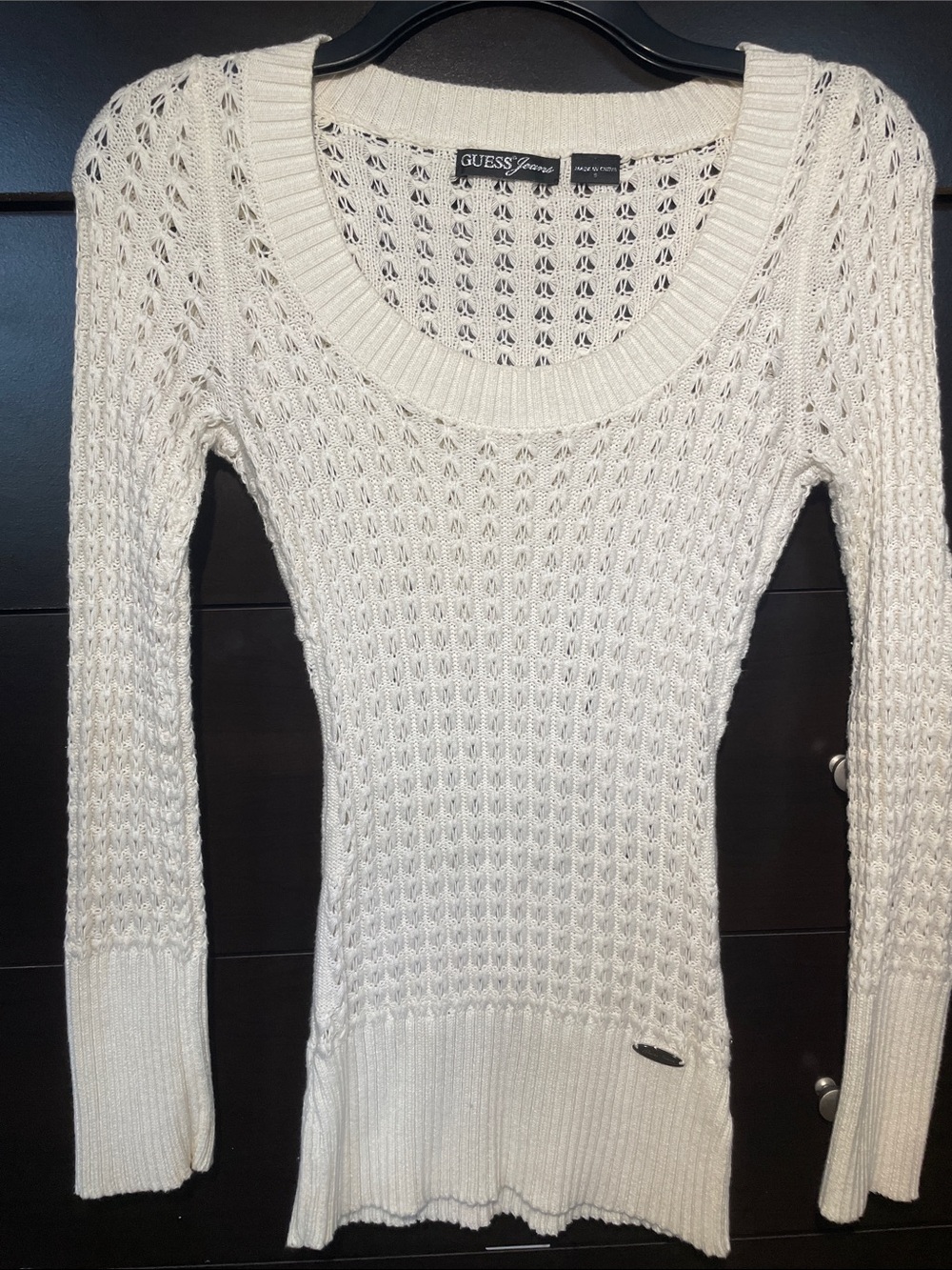Guess Open-Weave Scoop Neck Knit Sweater
